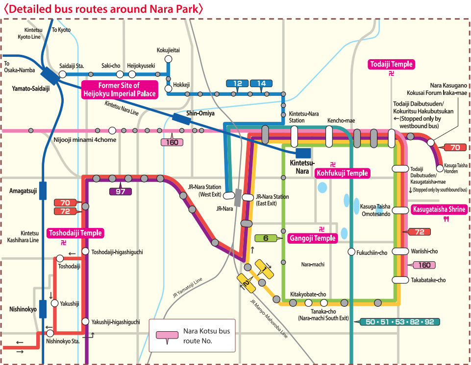 Plan Bus Nara avec Kintetsu